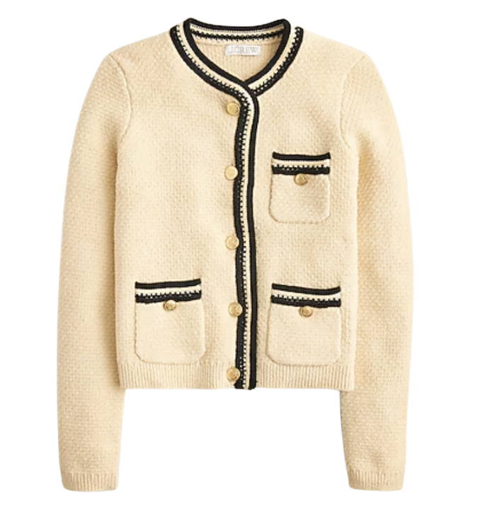 Contrast Trim Cardigan Top Labor Day Sales